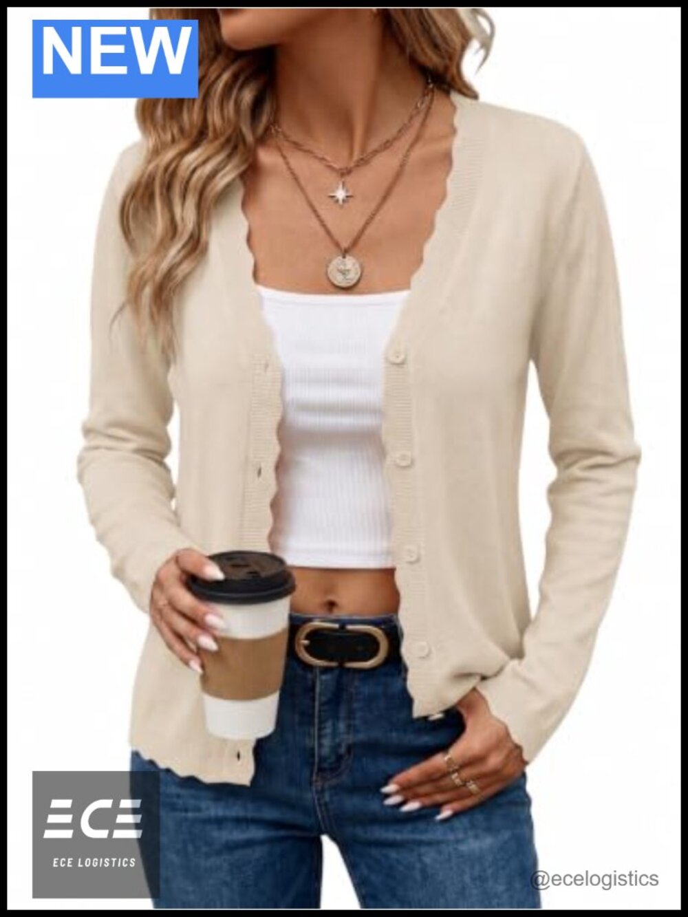 Lightweight Button Down V Neck Cardigan Sweater for Women Fall Outfits